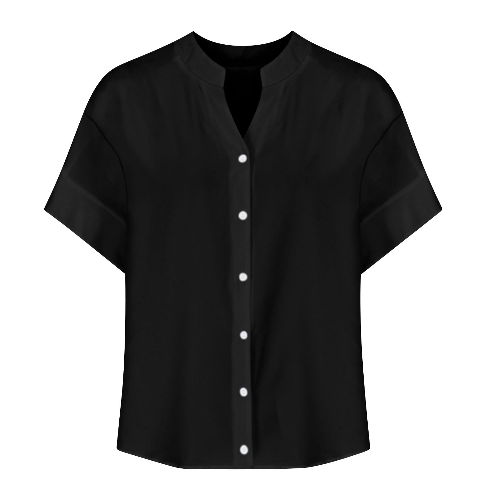 thumbnail image 4 of Camisa informal con botones para mujer para el día a día: top ligero de verano con diseño versátil, color liso y fácil cuidado., 4 of 4